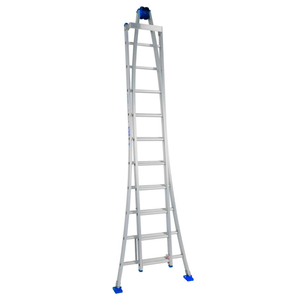 Solide 2-delige ruitenwasserladder 2x10 sporten