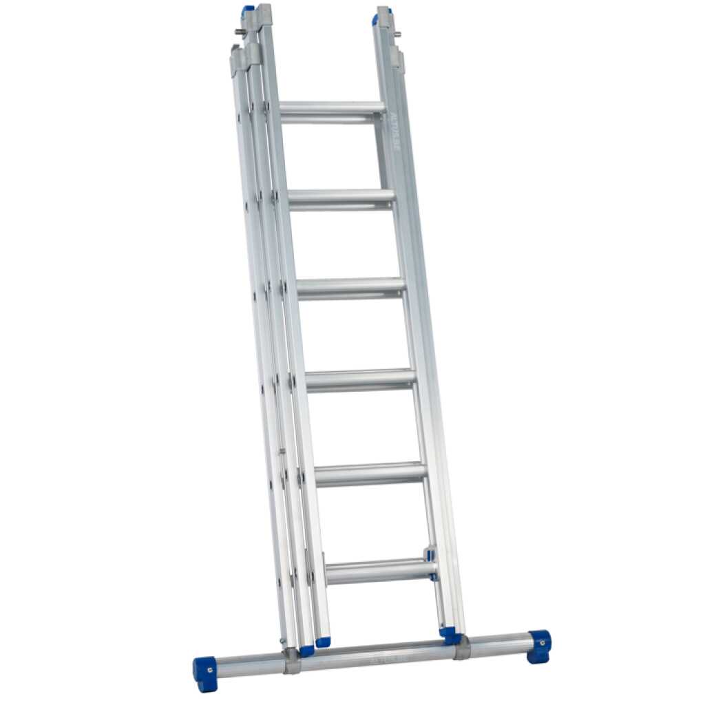 Solide 3-delige omvormladder 3×6 sporten d06rb