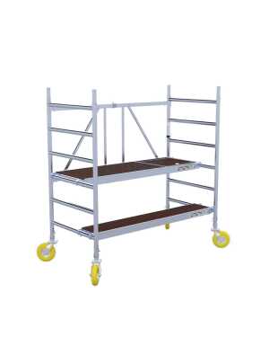 S-PRO Tuinsteiger 6 - 0.90m x1.90m - werkhoogte 3.00 + platform 0.30m - Hout met luik
