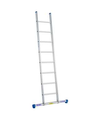 Solide 1-delige ladder 8 sporten met rechte voet en stabiliteitsbalk 2.25m