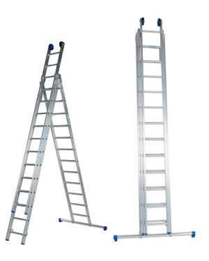 Solide 3-delige omvormladder 3×12 sporten D12rb