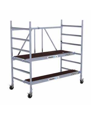 Module A2 Euroscaffold kamersteiger 0.90mx1.90m 3.00m wh met luik hout incl. extra 30 cm breed