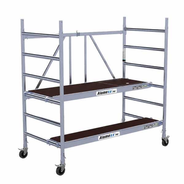 Module A2 Euroscaffold kamersteiger 0.90mx1.90m 3.00m wh met luik hout incl. extra 30 cm breed