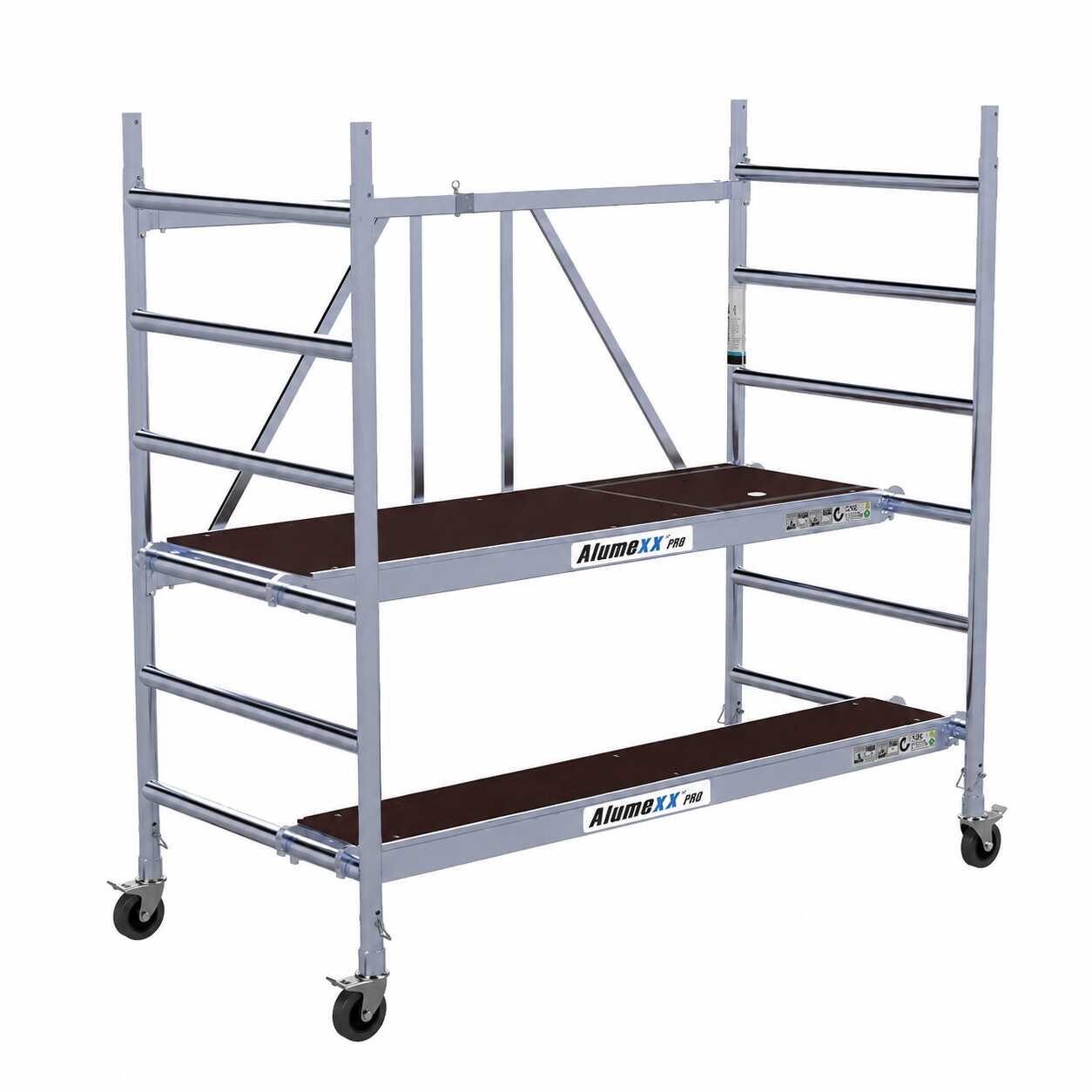 Module A2 Euroscaffold kamersteiger 0.90mx1.90m 3.00m wh met luik hout incl. extra 30 cm breed