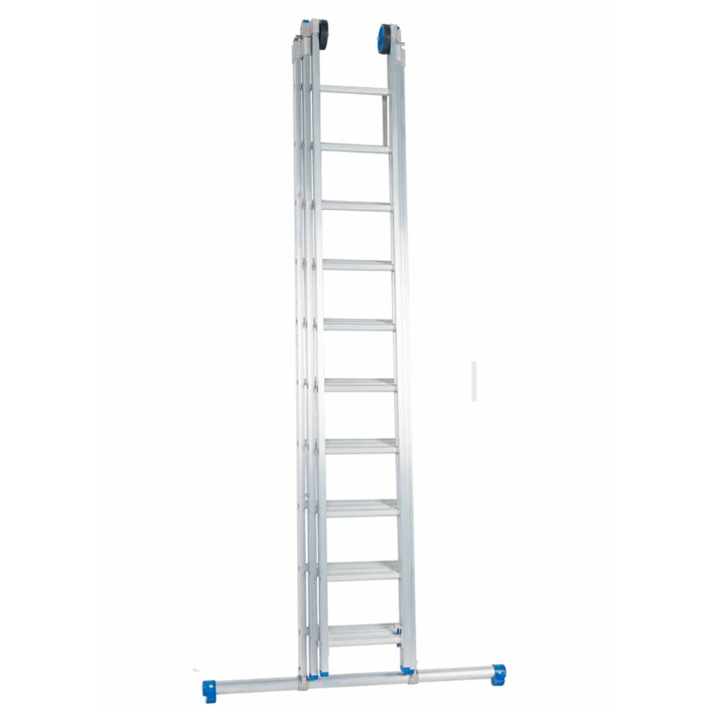Solide 3-delige omvormladder 3×10 sporten d10rb