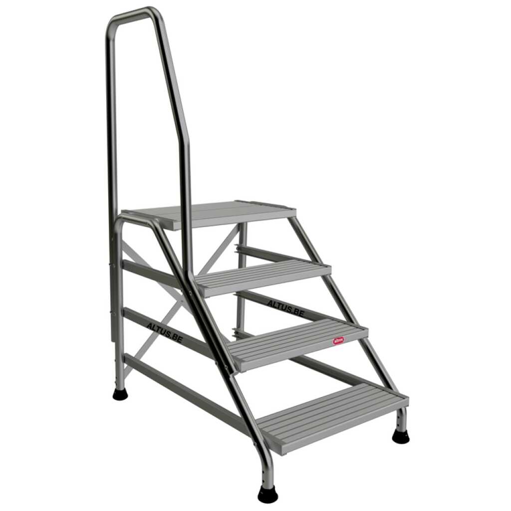 Tubesca Werktrap Modul 4 treden met 1 leuning