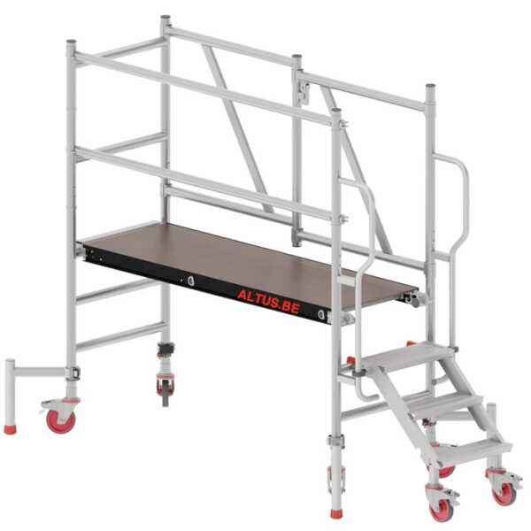 Vouwsteiger RS TOWER 56 ERGO met trap - Wooddeck platform