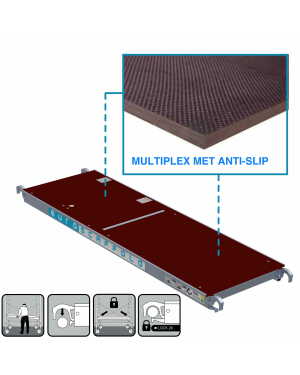 euroscaffold rolsteiger platform hout met luik 40105 8718781561604