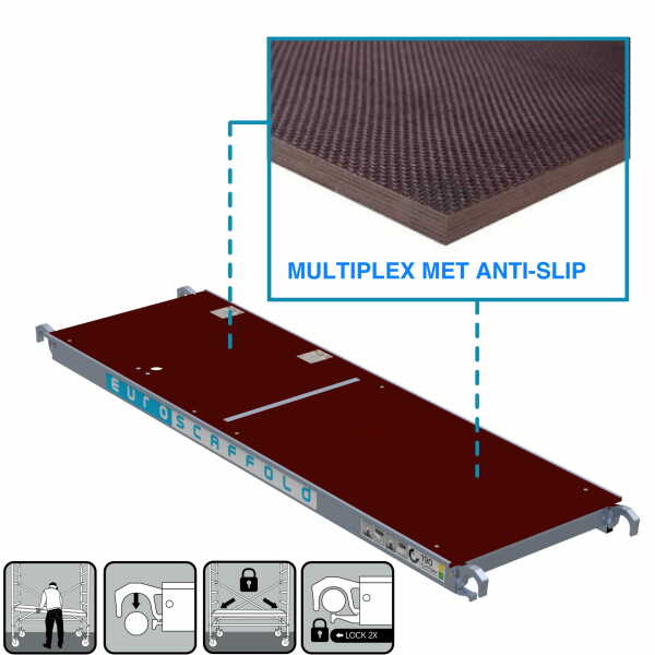 euroscaffold rolsteiger platform hout met luik 40105 8718781561604