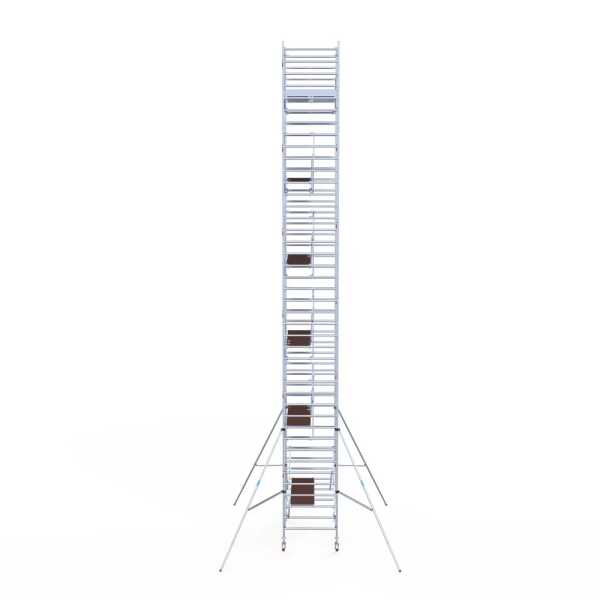 Professionele alu rolsteiger 1.35x2.50x13,20m werkhoogte dubbele voorloopleuning carbon