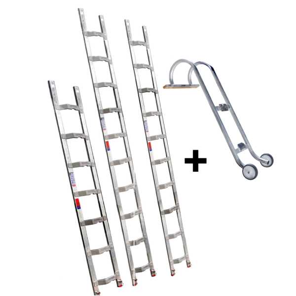 Altrex dakladderset met nokhaak - 8.00m