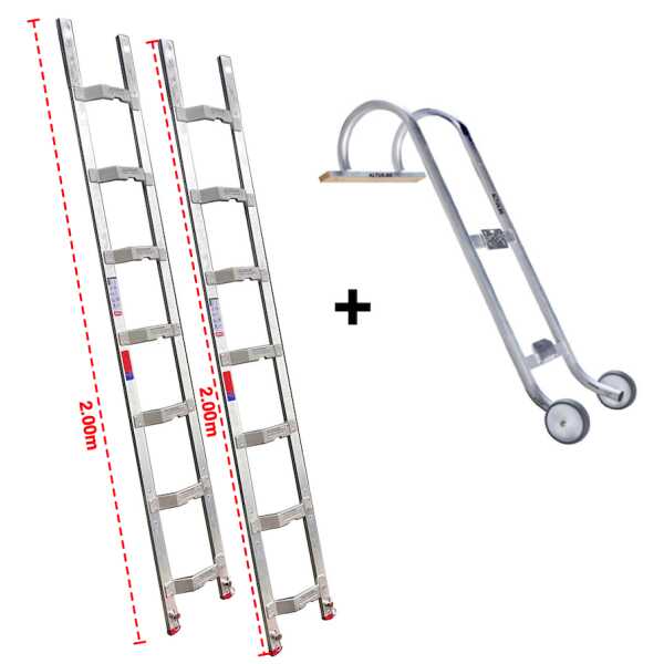 Altrex dakladderset met nokhaak - 4.00m