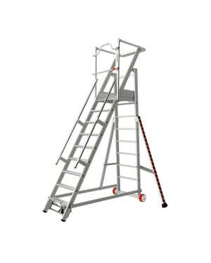 Tubesca mobiele bordestrap 9 treden 1.97m stahoogte