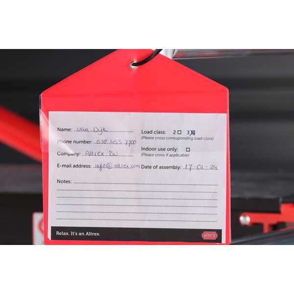 Altrex Scaftag Steigeretui met steigerkaart