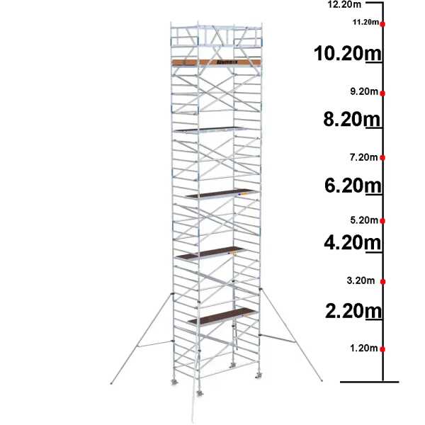 Rolsteiger Alumexx Pro wooddeck 1.35x2.50x12.20m werkhoogte
