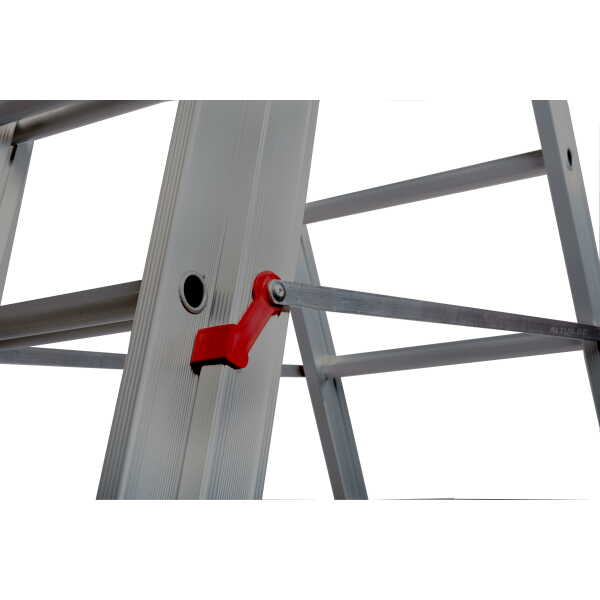 Solide Eco 3x10 sporten Professionele 3-delige reformladder met gebogen voet en spreidbeveiliging - 6.25m