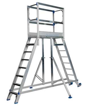 Solide mobiel werkplatform 2x8 - 2.00m stahoogte