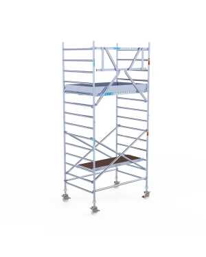Professionele rolsteiger 135x190x5,20m werkhoogte wooddeck