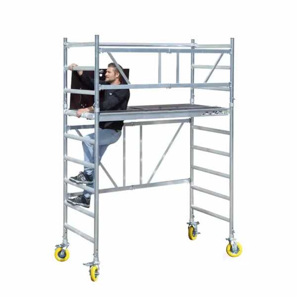 S-PRO Tuinsteiger 6+3 - 0.90m x1.90m - werkhoogte 3.80m - Hout met luik