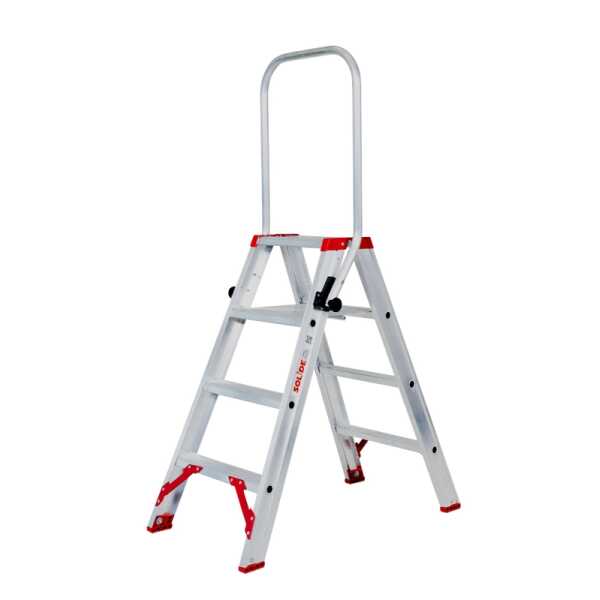 Solide 2x4 Ecopro dubbele trapladder met inklapbare beugel