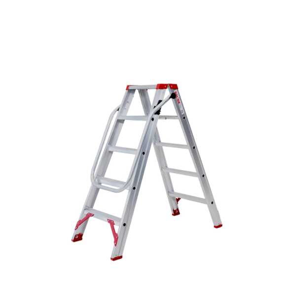 Solide 2x5 Ecopro dubbele trapladder met inklapbare beugel