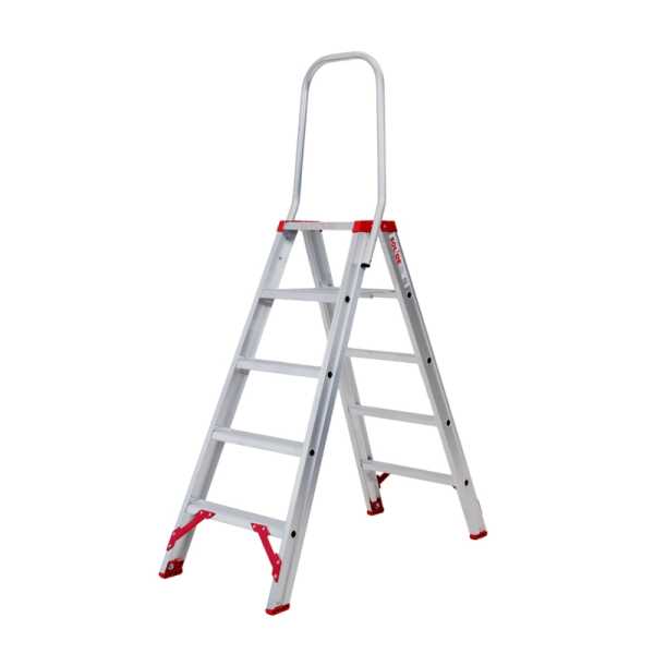 Solide 2x5 Ecopro dubbele trapladder met vaste beugel