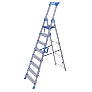 Alumexx Twin Deck 5.0 - 8 treden dubbele trapladder in aluminium met antislip treden