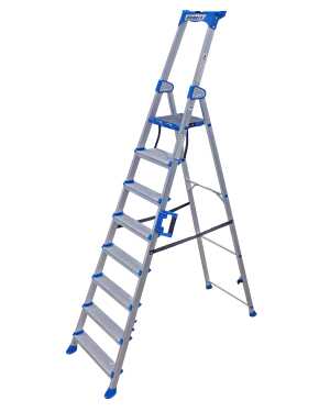 Alumexx Twin Deck 5.0 - 8 treden dubbele trapladder in aluminium met antislip treden