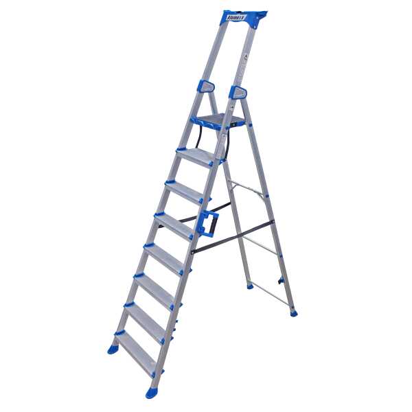 Alumexx Twin Deck 5.0 - 8 treden dubbele trapladder in aluminium met antislip treden