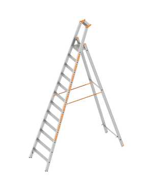 Layher 12 treden Pro enkele trapladder type Topic T16 alu - 2.80 m