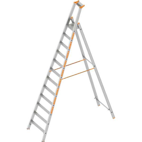 Layher 12 treden Pro enkele trapladder type Topic T16 alu - 2.80 m