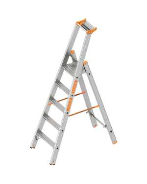 Layher 5 treden Pro enkele trapladder type Topic T16 alu - 1.20 m