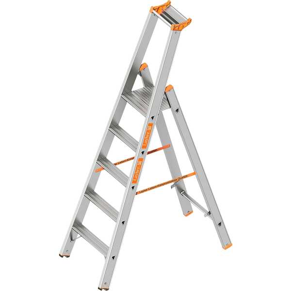 Layher 5 treden Pro enkele trapladder type Topic T16 alu - 1.20 m