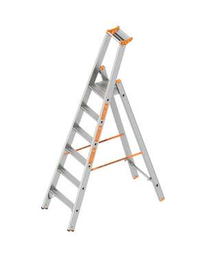 Layher 6 treden Pro enkele trapladder Topic T16 alu - 1.40 m