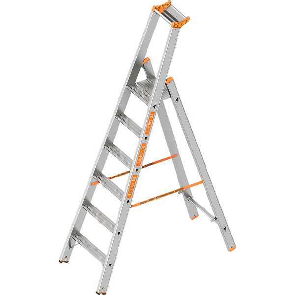 Layher 6 treden Pro enkele trapladder Topic T16 alu - 1.40 m