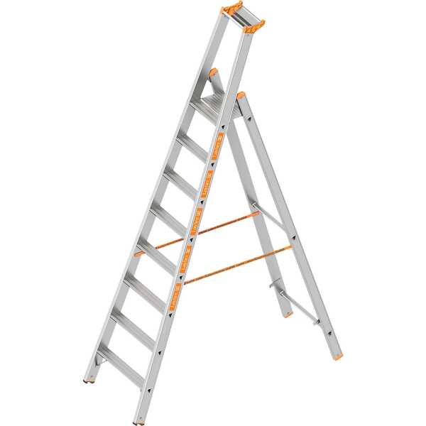 Layher 8 treden Pro enkele trapladder type Topic T16 alu - 1.90 m