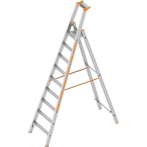 Layher 9 treden Pro enkele trapladder type Topic T16 alu - 2.10 m