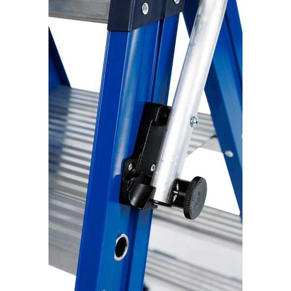 DAS 2x6 dubbele trapladder Blue met inklapbare beugel