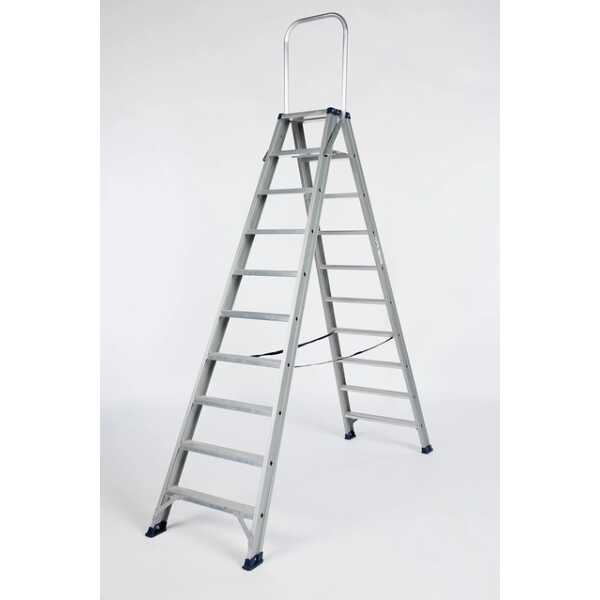 DAS 2x10 dubbele trapladder met vaste beugel