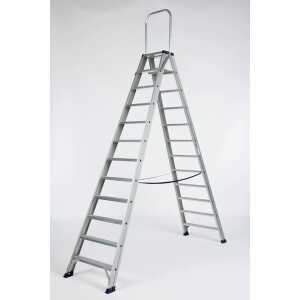 DAS 2x12 dubbele trapladder met vaste beugel