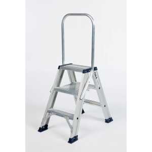 DAS 2x3 dubbele trapladder met vaste beugel