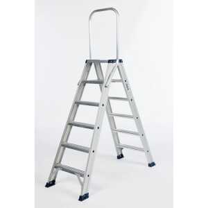 DAS 2x6 dubbele trapladder met vaste beugel
