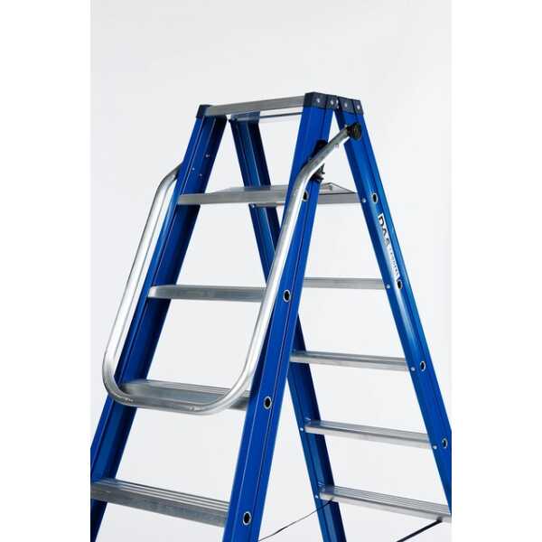 DAS 2x6 dubbele trapladder Blue met inklapbare beugel