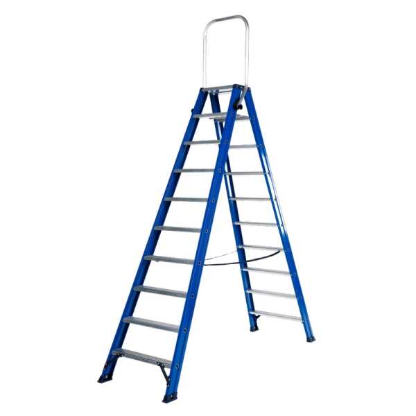 DAS 2x10 dubbele trapladder met inklapbare beugel