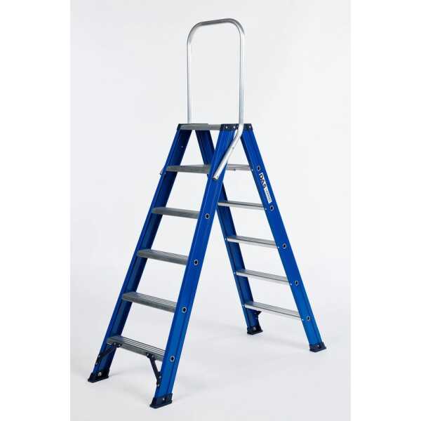 DAS 2x6 dubbele trapladder met vaste beugel