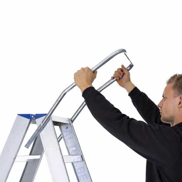 Dubbele trapladder 2x11 treden Atom met inklapbare beugel - 2.75m