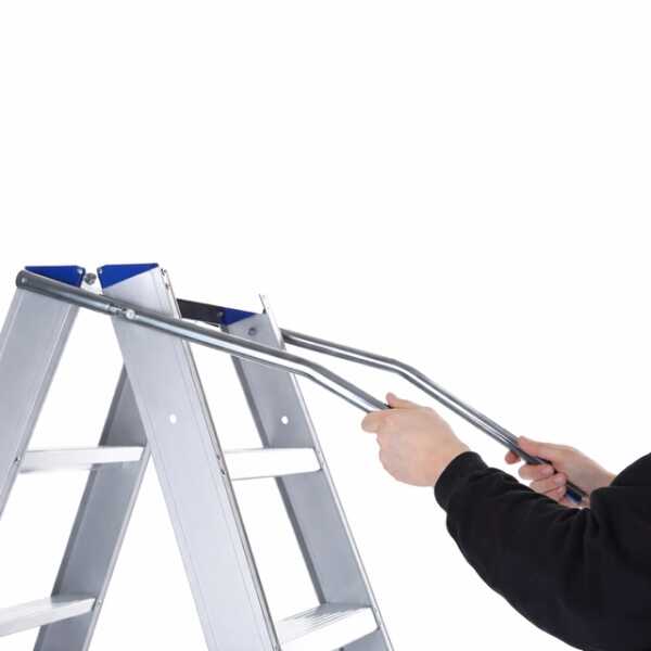 Dubbele trapladder 2x11 treden Atom met inklapbare beugel - 2.75m
