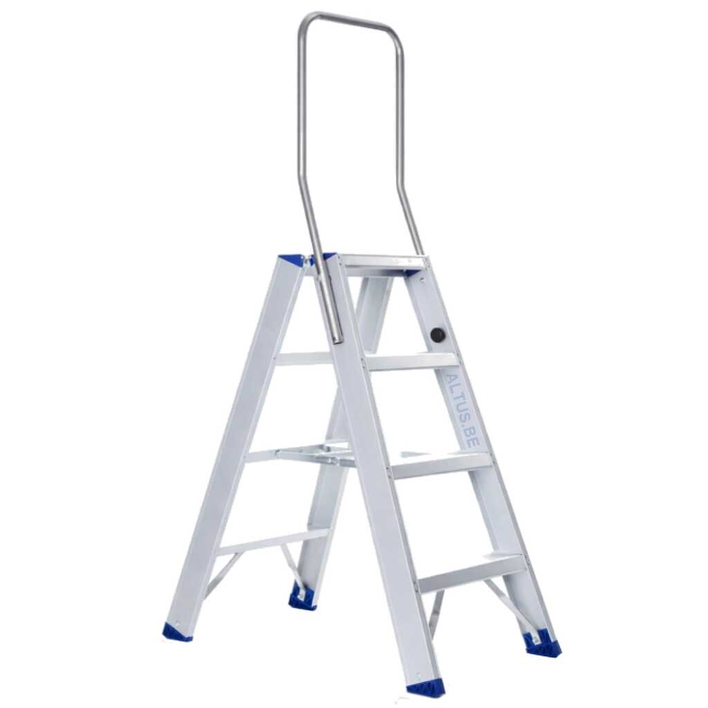 DAS 2x4 dubbele trapladder ano met inklapbare beugel