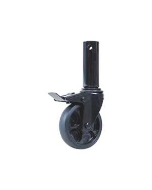 Solide Wielstaander met wiel Ø125mm VSe-serie zwart