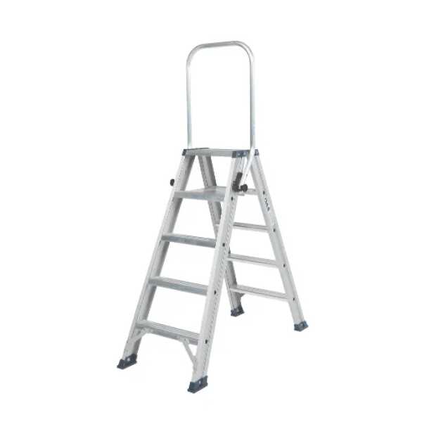 DAS 2x5 dubbele trapladder Ano met inklapbare beugel